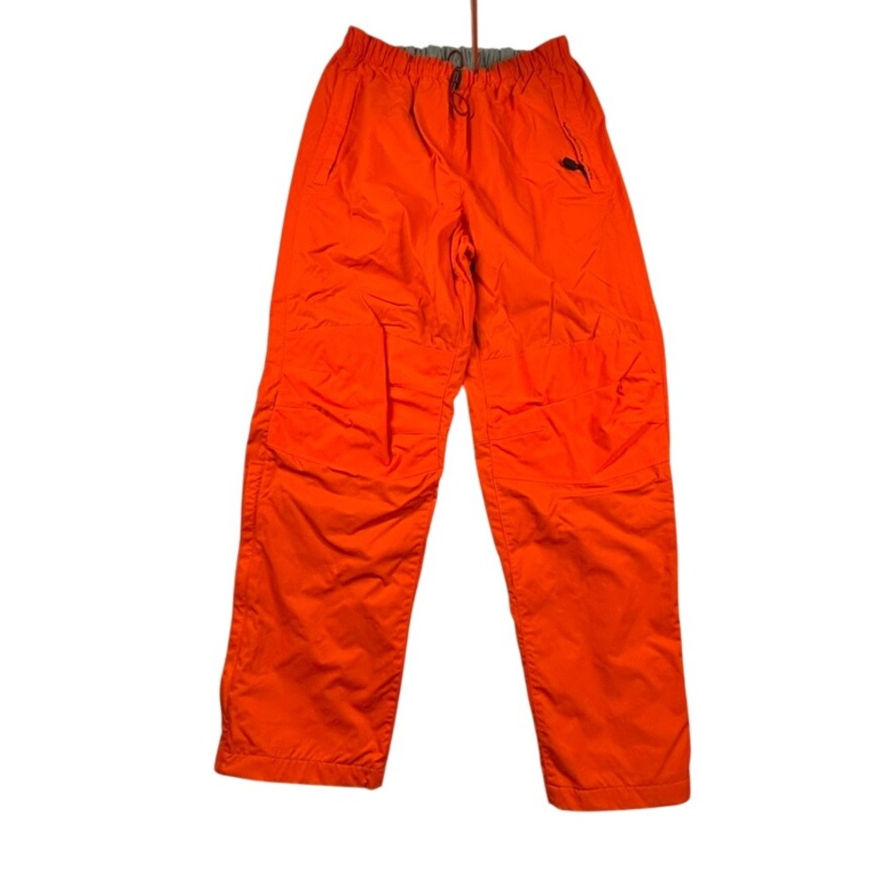 Vintage Nautica Competition Pants Mens L Orange Nylon Mesh Lined Track Y2K 90s